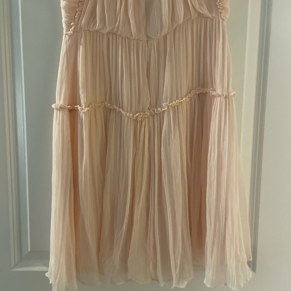 Cynthia Steffe Light Pink Gauzy 100% Silk Mini Dress Ruched Detailing Size 2 - Picture 6 of 6